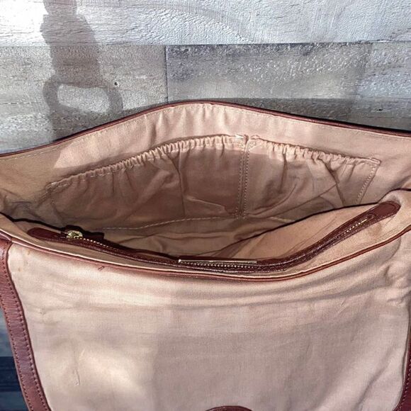 Elliot Lucca Brown Genuine Leather Purse, Brown Braided Strap - Picture 11 of 12